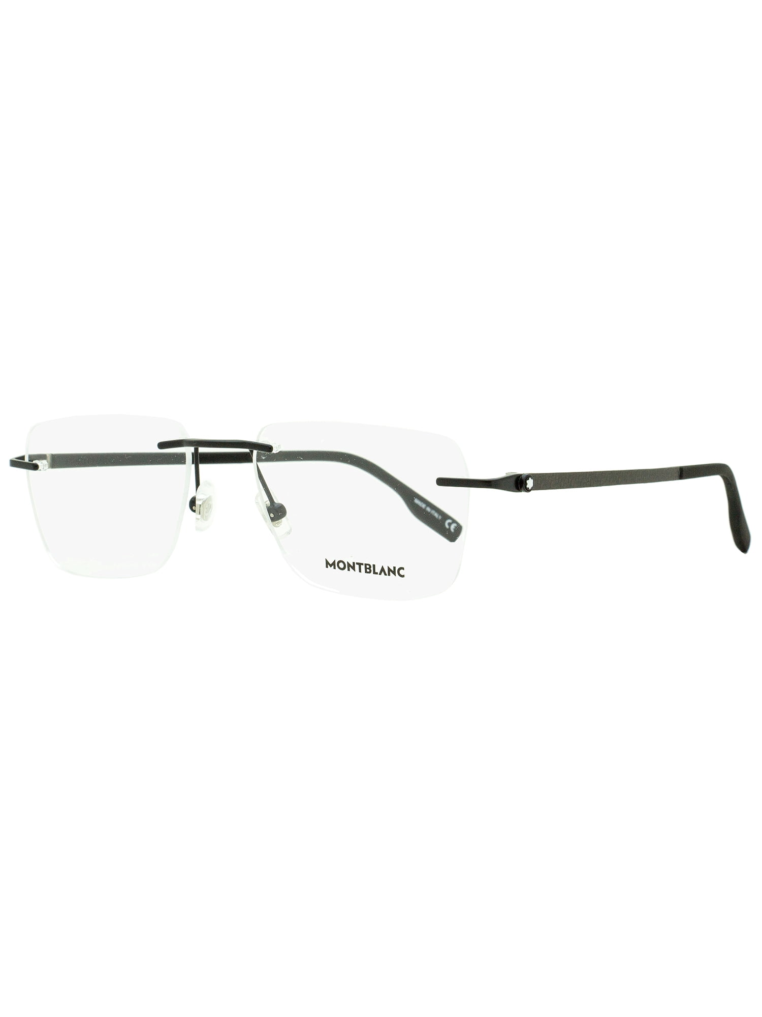 Montblanc Rimless Carbon Fiber Eyeglasses MB0185O 001 Black/Gunmetal
