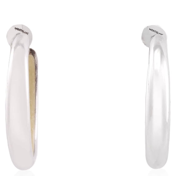 Montblanc Romance Volupte Creoles Silver Lacquer Hoop Earrings