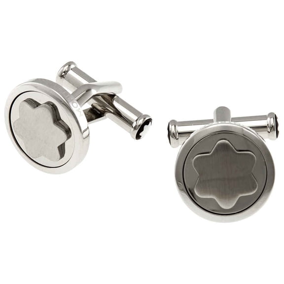 Montblanc Star Snowcap Stainless Steel Round Men's Cufflinks 116660