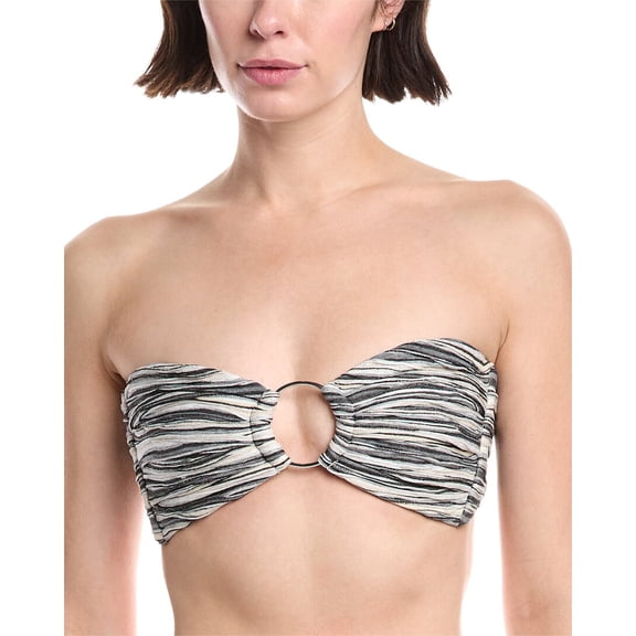 Montce womens Tori Ties Bandeau Bikini Top, XL, Grey