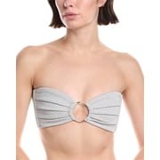 Montce womens Tori Ties Bandeau Bikini Top, XL, Silver