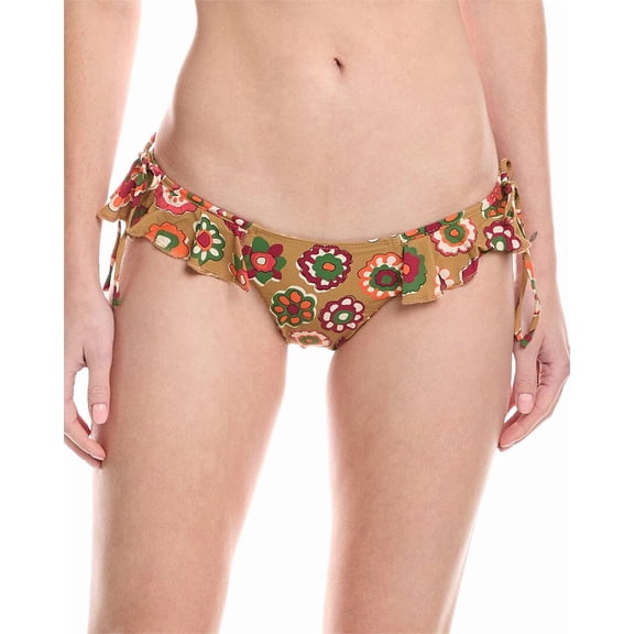 Montce womens  Uno Ruffle Bows Bikini Bottom, XL, Brown