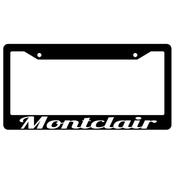 Montclair Black Plastic License Plate Frame City State