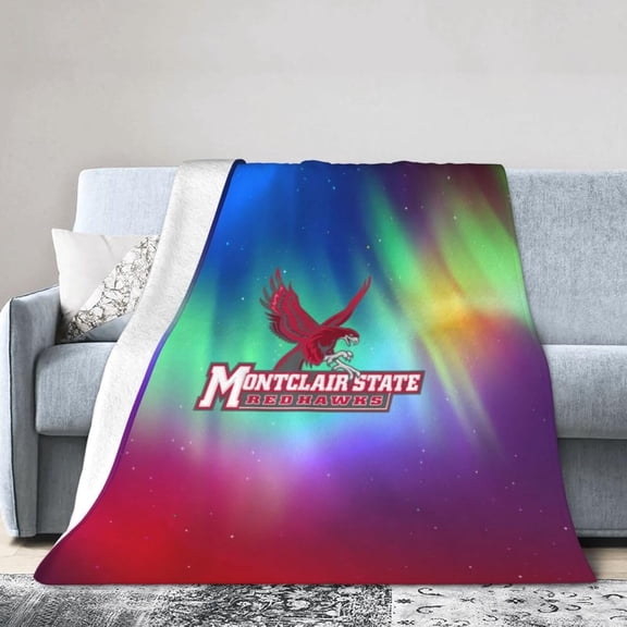 Montclair State University Logo Fleece Blanket, Very Soft Microfiber Flannel Blanket for Couch Warm and Cozy for All Seasons