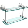 thumbnail image 1 of Monte Carlo 16-in Double Glass Shelf with Gallery Rail in Satin Chrome, 1 of 5