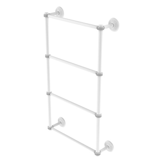 Monte Carlo 4 Tier 36'' Ladder Towel Bar with Dotted Detail in Matte White