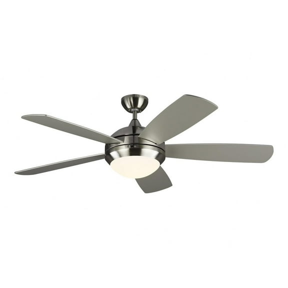 Monte Carlo 5DISM52BSD Discus Classic Smart 52" Ceiling Fan with LED Lights and Remote Control, 3 Blades, Brushed Steel