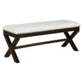 thumbnail image 1 of Monte Carlo Bench with Dark Walnut Base and Trim in Linen White Fabric, 1 of 6