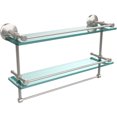 thumbnail image 1 of Monte Carlo Collection Double Glass Gallery Rail Shelf with Towel Bar - Satin Nickel / 22 Inch, 1 of 5