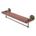 thumbnail image 1 of Monte Carlo Collection IPE Ironwood Shelf with Gallery Rail and Towel Bar - Antique Brass / 22 Inch, 1 of 11