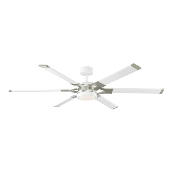 Monte Carlo Loft 62 Led Loft 62 62" 6 Blade Led Ceiling Fan - Matte White / Brushed Steel