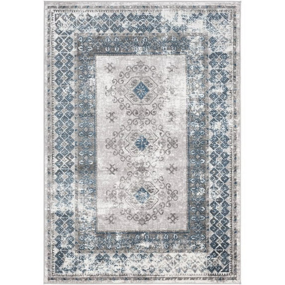 Monte Carlo MNC-2324 6'7" x 9' Rug Sky Blue/Charcoal/Light Gray/White