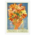 thumbnail image 1 of Monte-Carlo Monaco - French Riviera - Flower Girl - Vintage Travel Poster by Jean-Gabriel Domergue c.1940s - Fine Art Matte Paper Print (Unframed) 24x32in, 1 of 4