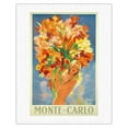 thumbnail image 1 of Monte-Carlo Monaco - French Riviera - Flower Girl - Vintage Travel Poster by Jean-Gabriel Domergue c.1940s - Fine Art Rolled Canvas Print 20in x 26in, 1 of 4