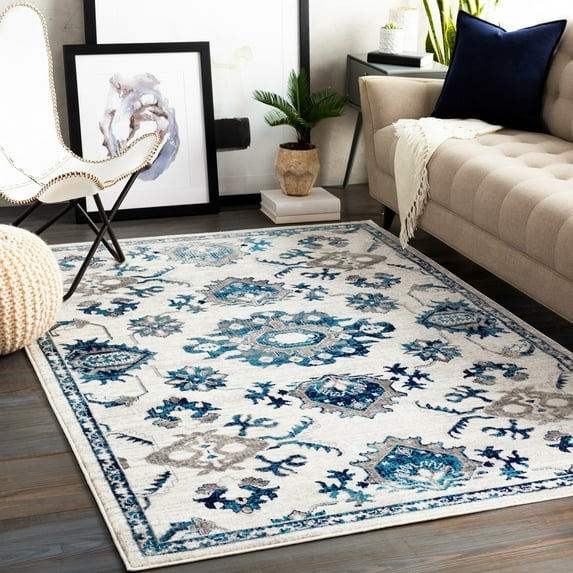 Monte Carlo SkyBlue 5'3" x 7'3" Traditional Rectangle Area Rug