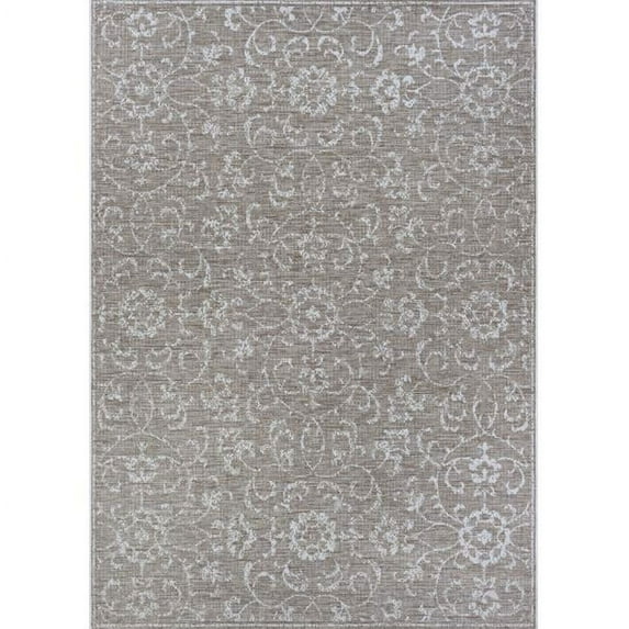 Monte Carlo Summer Vines Mushroom-Ivory Indoor/Outdoor Area Rug - Multiple Sizes