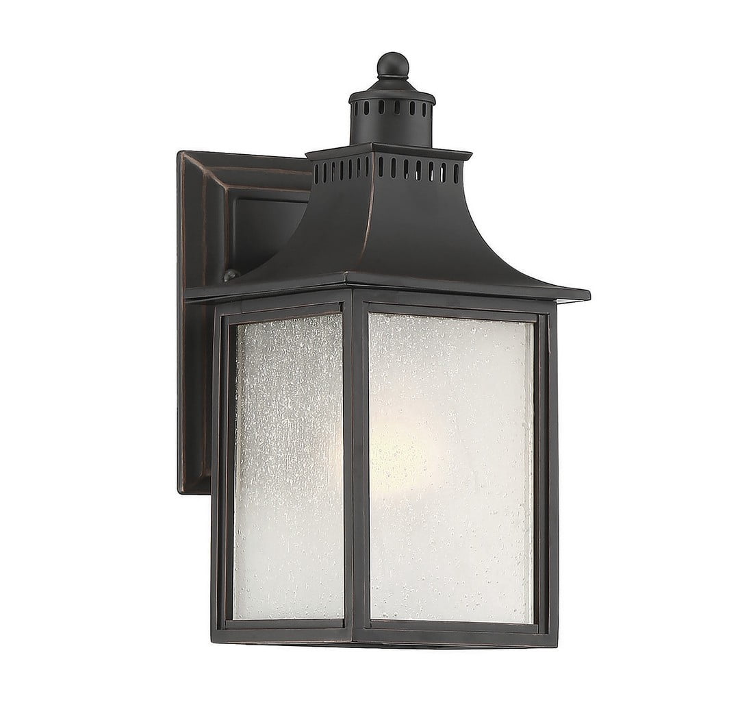 Monte Grande Bronze Outdoor Lantern with Seeded Glass