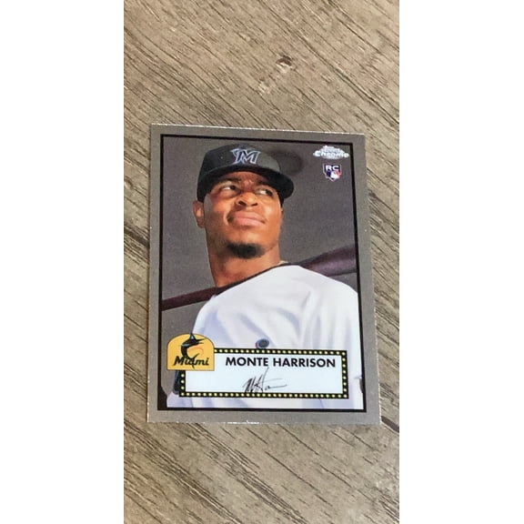 Monte Harrison MLB Miami Marlins 2021 Topps Chrome Platinum Anniversary 52 trading card