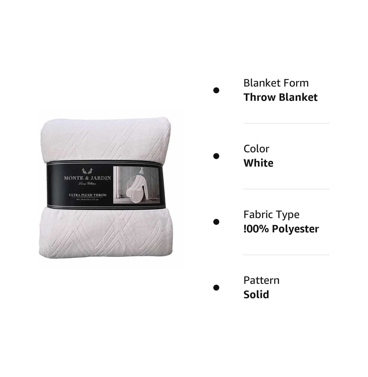 Monte & Jardin Luxury Collection Ultra Plush, Cozy, & Soft Throw, Heavy