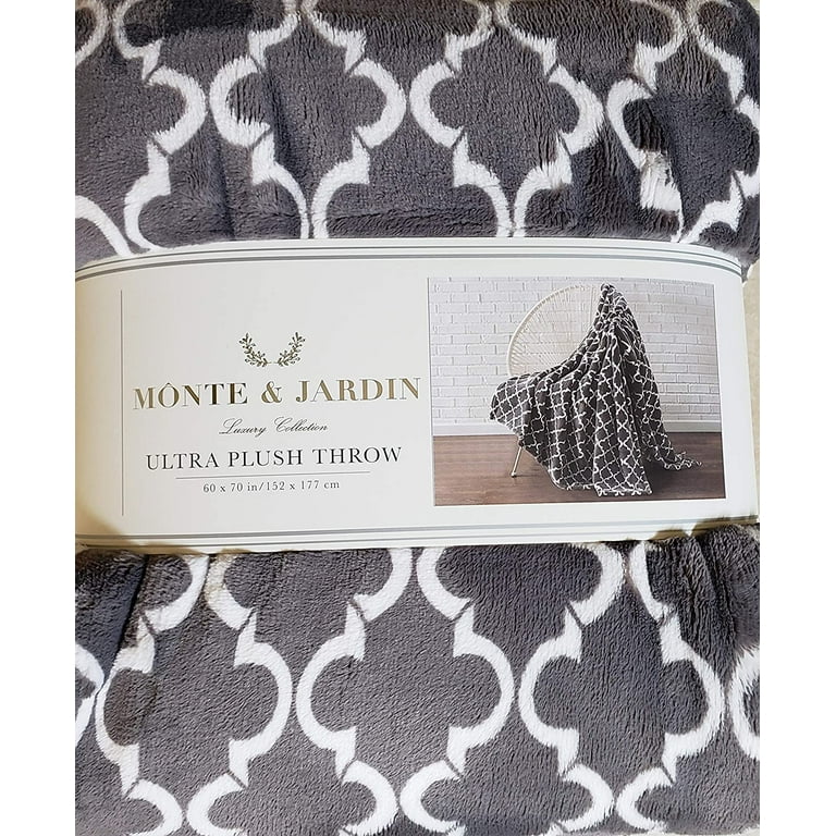 Monte Jardin Ultra Plush Throw 60 x 70 in Dark Grey