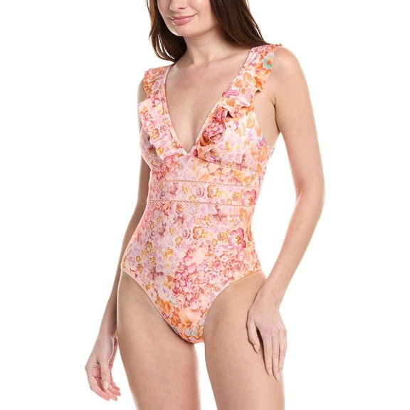 Monte and Lou womens  Multi Fit Frill One-Piece, 8, Pink