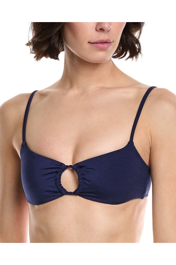 womens Rope Crop Bralette Bikini Top, 4, Blue