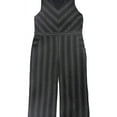 thumbnail image 1 of Monteau Womens Stripe Jumpsuit, Metallic, Plus Size, 2X, 1 of 1
