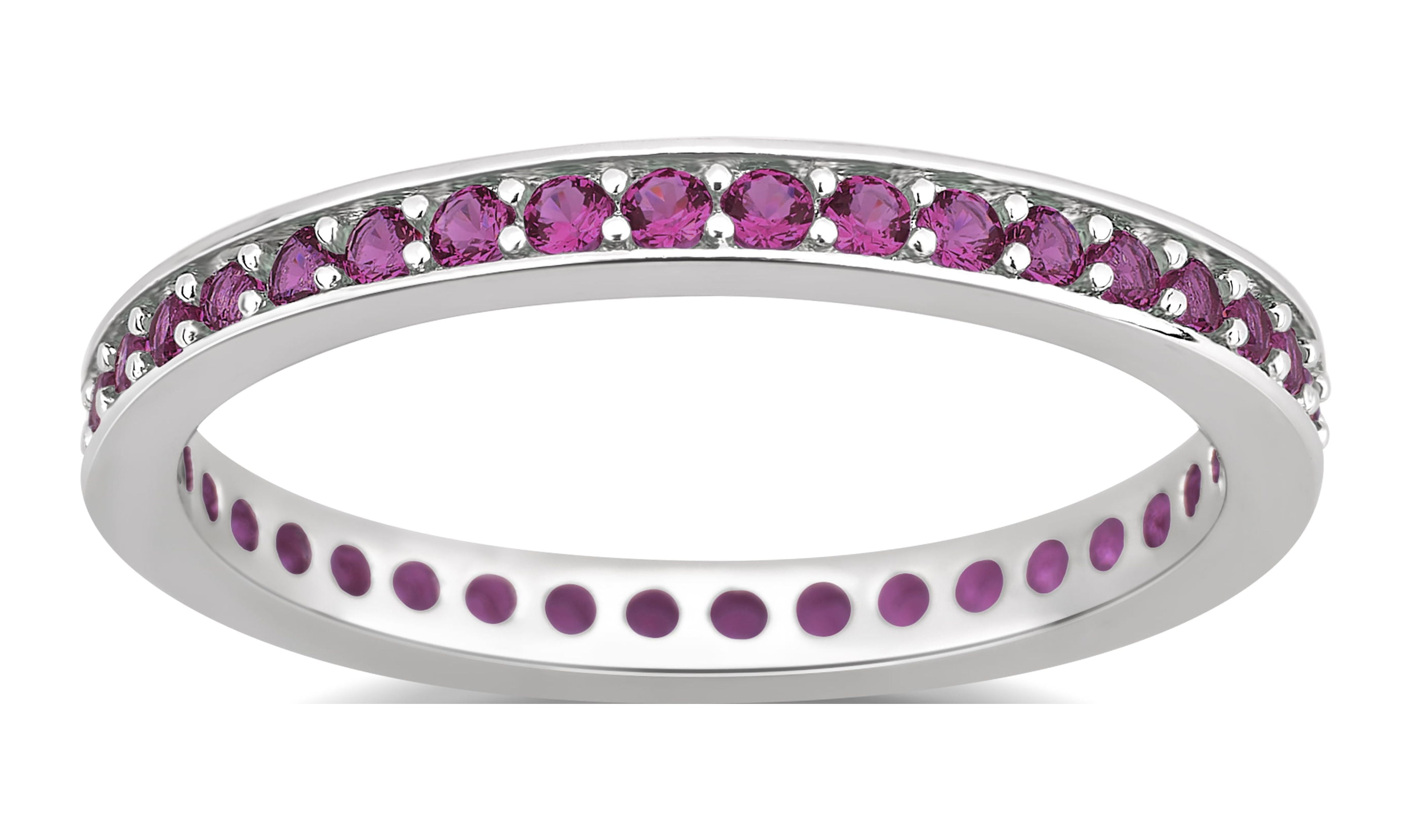 Montebello 14KT White Gold Gemstone and 1/2ct TDW Diamond Band