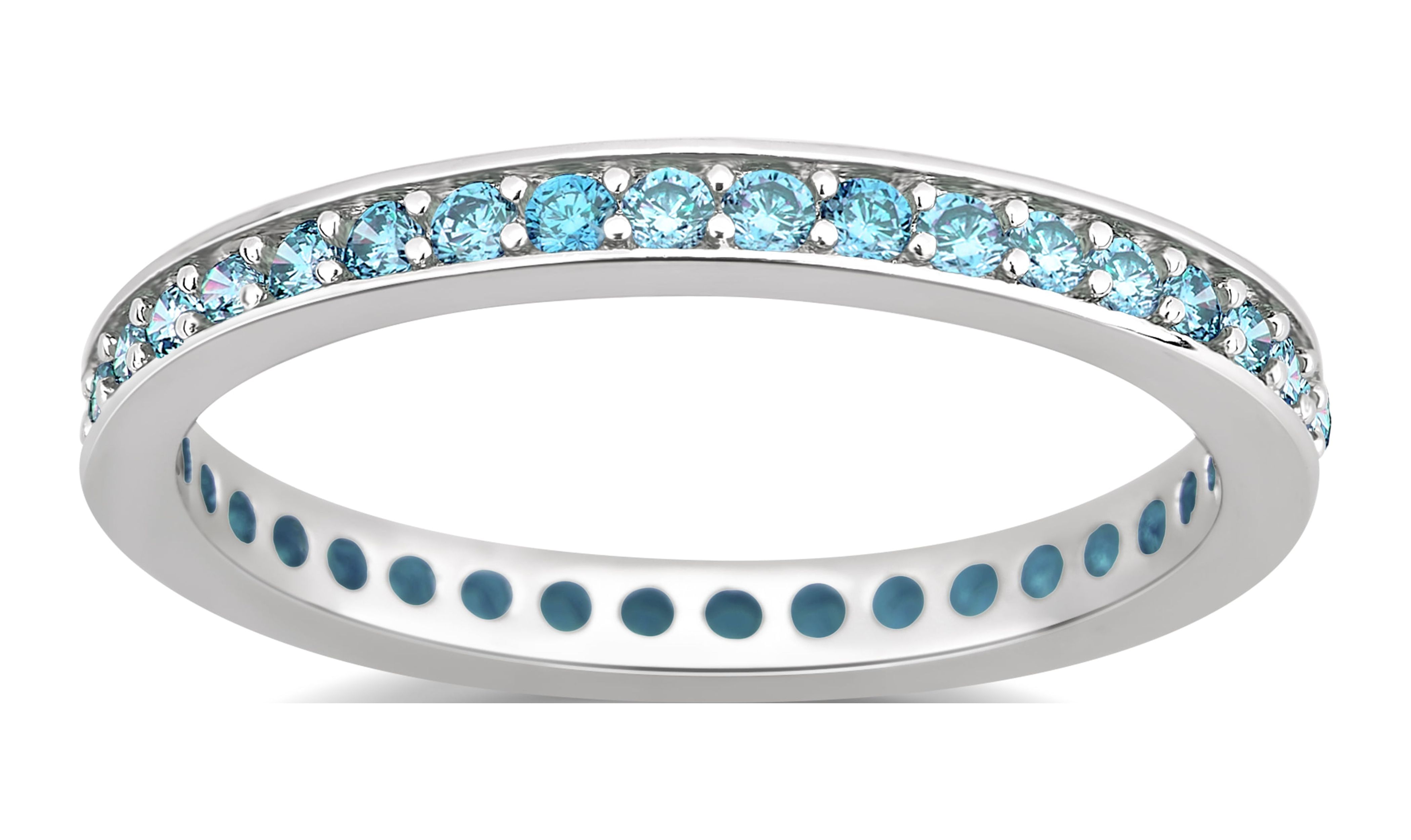 Montebello 14KT White Gold Gemstone and 1/2ct TDW Diamond Band