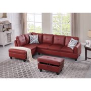 Montebello 97 Wide 3 Pieces Faux Letter Left Facing Sofa Set with Ottoman