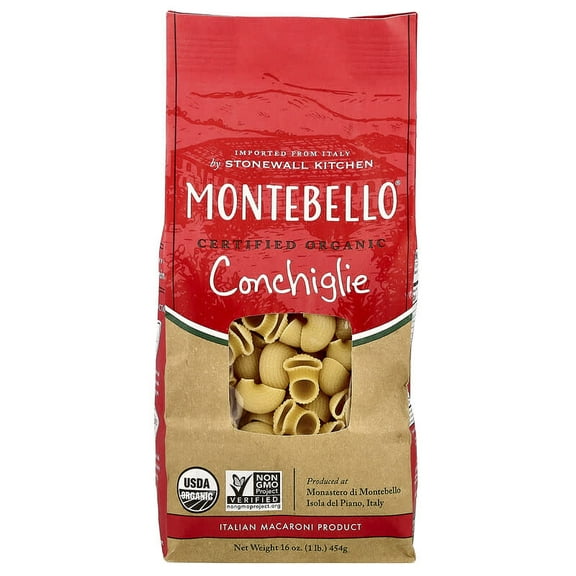 Montebello Organic Pasta Conchiglie 16 oz Pack of 2