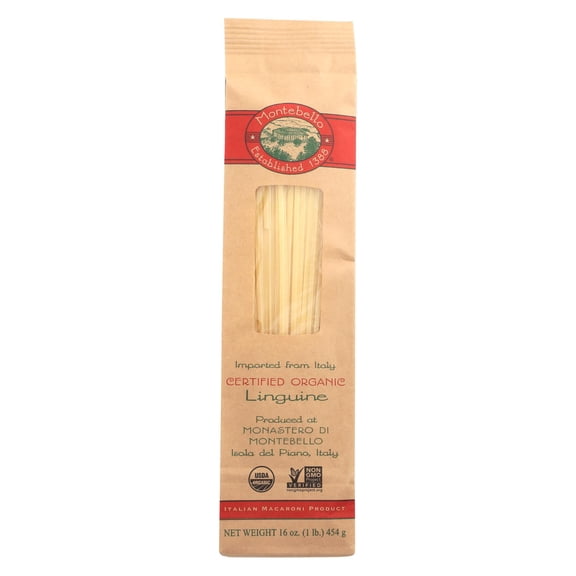 Montebello Organic Pasta - Linguini - Case of 12 - 1 lb.