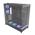 thumbnail image 1 of Montech HS02PB ATX Mid-Tower PC Case Gaming High-Airflow Reversible Layout Sturdy Curved Tempered Glass Fan Pre-Installed Sink-in Design Tool Less Panels - Black, 1 of 1