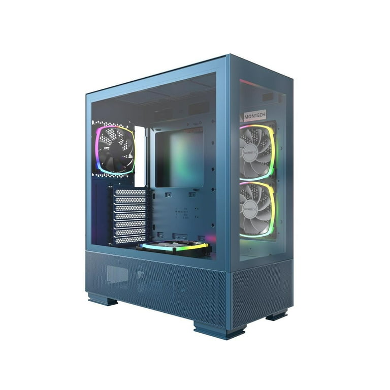 Montech Sky Two ATX Gaming Mid Tower Computer Case with Dual Tempered  Glass,Type C, Blue