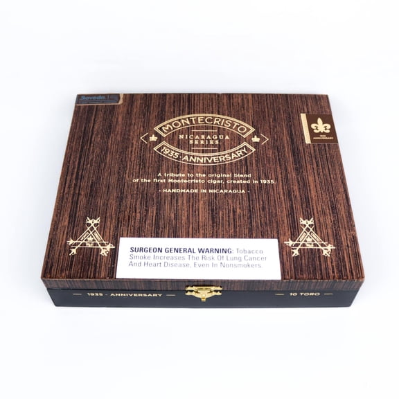 Montecristo Toro 1935 Anniversary Empty Wood Cigar Box 8.75" x 7.25" x 1.75"