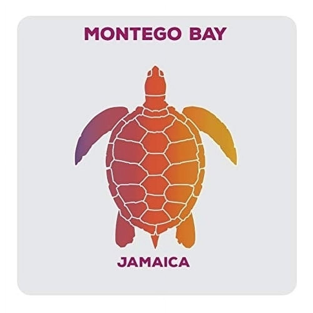 Montego Bay Jamaica Souvenir Acrylic Coaster 4Pack Turtle Design