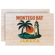 Montego Bay Jamaica Vintage Design Souvenir 4 x 6 Wood Postcard Full Color