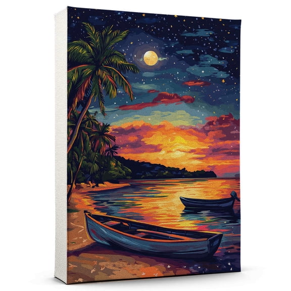 Montego Bay Travel Canvas Prints, Jamaica Starry Night Travel decor, Montego Bay Map Poster, Jamaica Travel Decor Artwork - 98AZ891