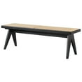 thumbnail image 1 of Montego Mid Century Modern Dining Bench in Camel Natural Rattan, 1 of 5