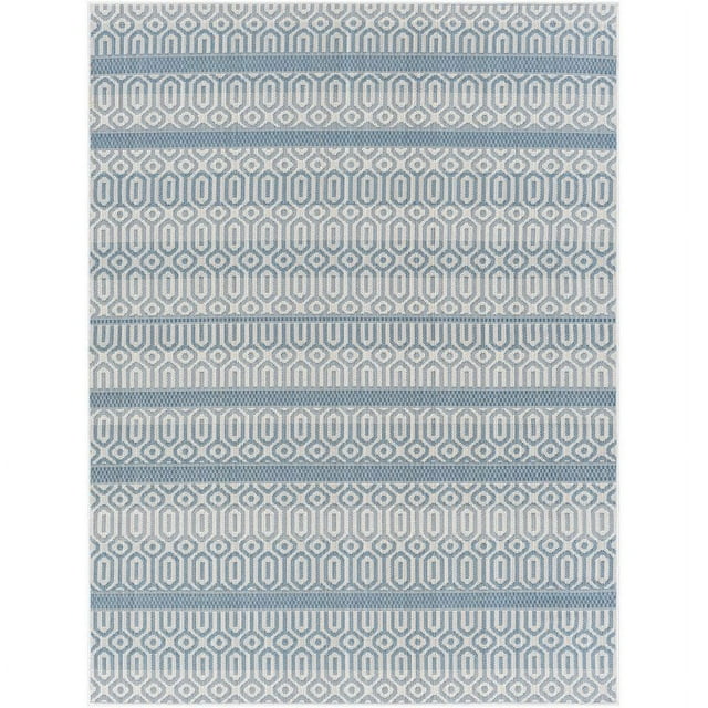 Montego bay MBY-2312 5'3" x 7' Rug in Sky Blue/Beige/Cream