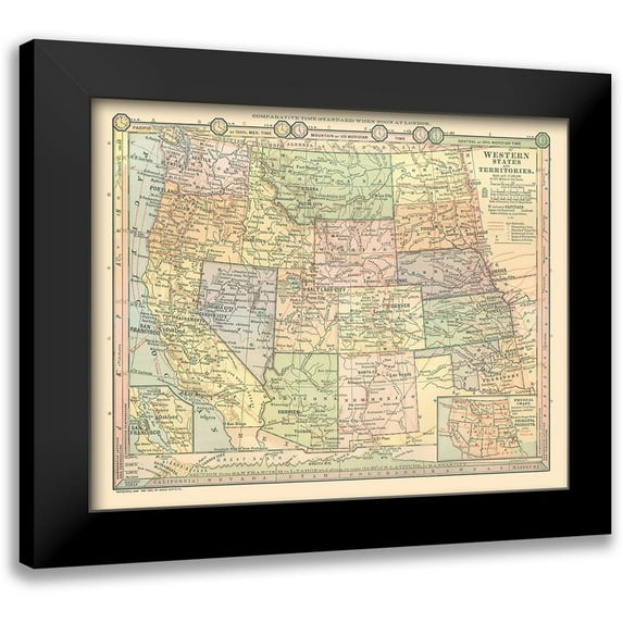 Monteith 18x15 Black Modern Framed Museum Art Print Titled - Western States - Monteith 1882