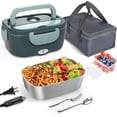 thumbnail image 1 of Monteka Electric Lunch Box Food Heater - Leakproof Portable Food Warmer heated lunch box for adults for Car/Home/Truck with 1.5L Removable Stainless Steel Container, Gifts for Men, 12V/24V/110V, 1 of 7