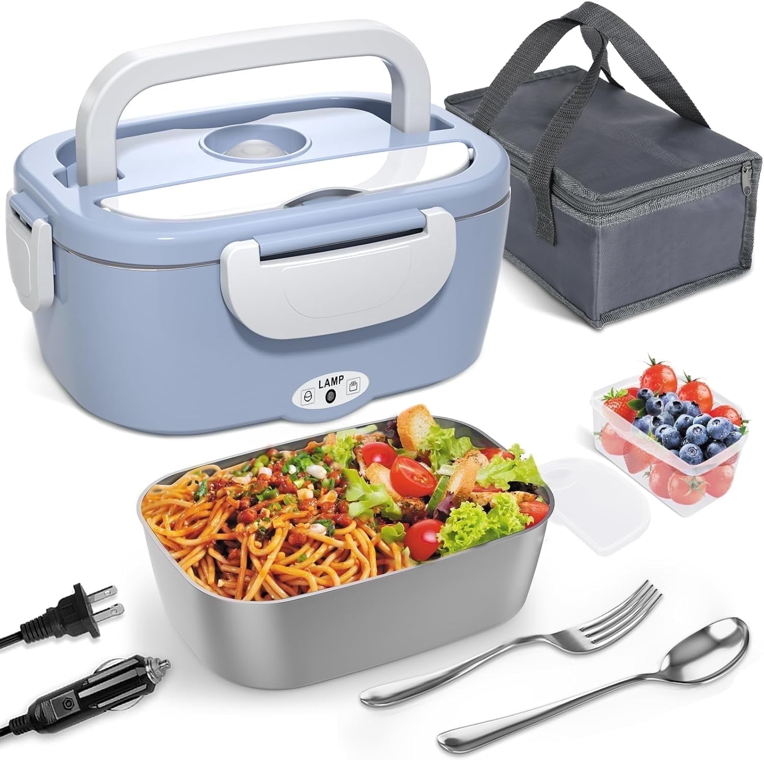Monteka Electric Lunch Box Food Heater - Leakproof Portable Food Warmer ...