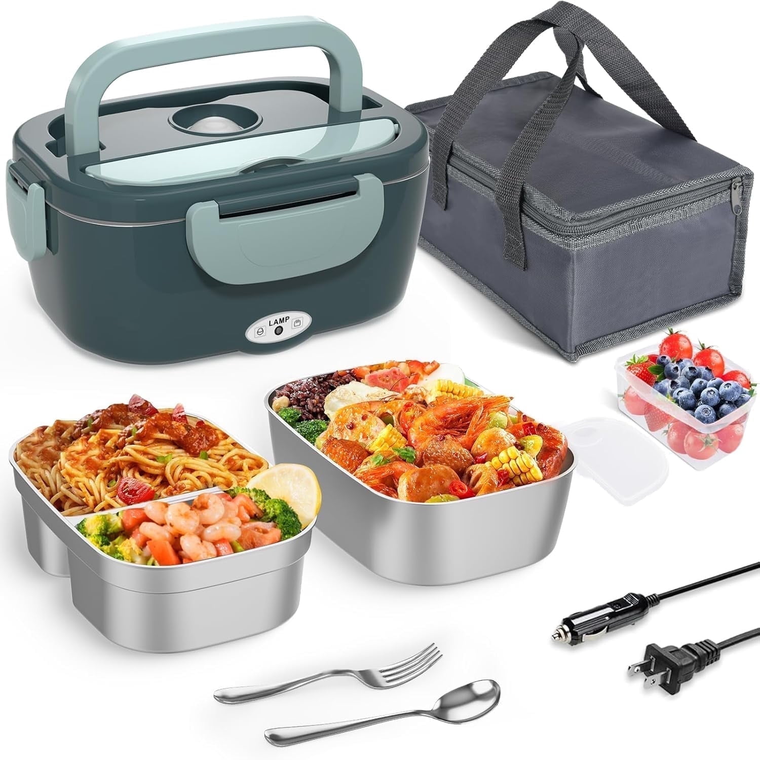 Monteka Electric Lunch Box Food Heater, Upgrade 100W High Power ...