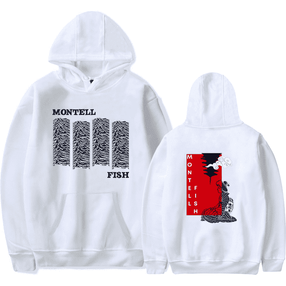 Montell Fish Merch Hoodie pattern printed sweatshirt unisex fashion trend streetwear pullover