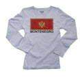 thumbnail image 1 of Montenegro Flag - Special Vintage Edition Women's Long Sleeve Grey T-Shirt, 1 of 2