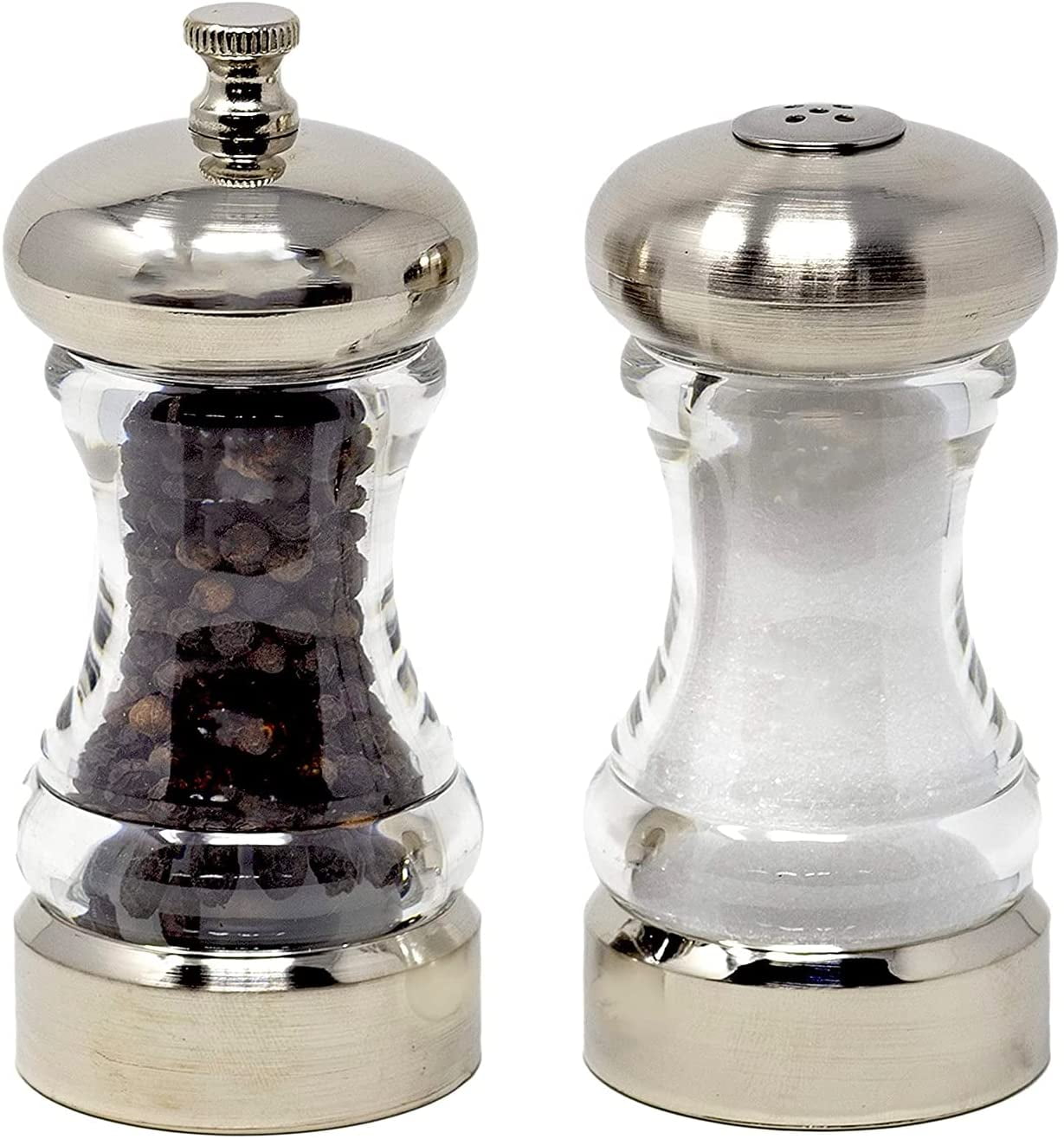 Monterey Acrylic Salt Shaker & Pepper Mill Set Adjustable Grinder for
