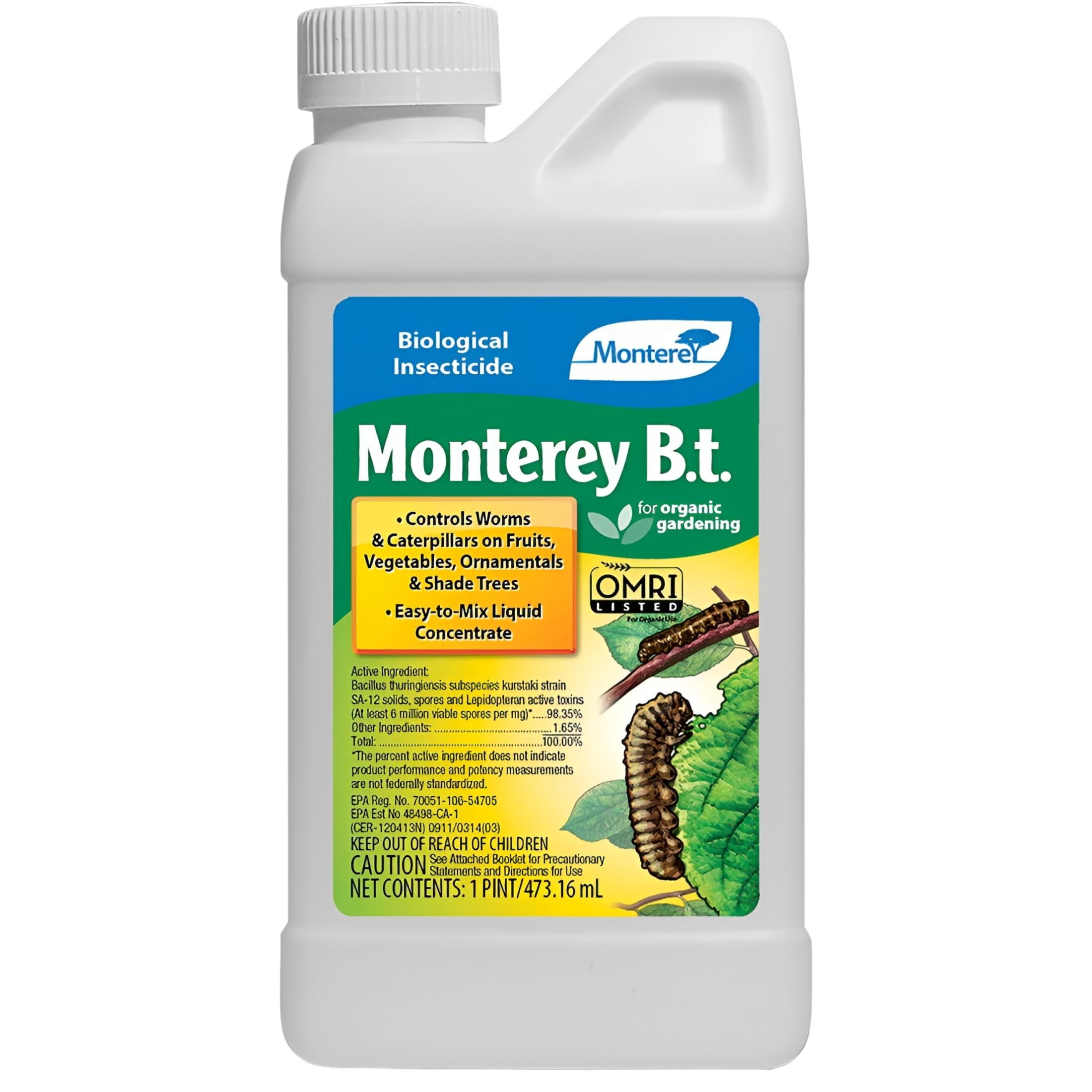 Monterey B.t. Insect Killer Liquid Concentrate for Caterpillars and ...