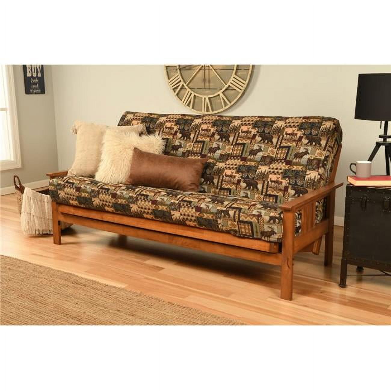 Monterey Barbados Futon Frame with Peters Cabin Mattress Full Size