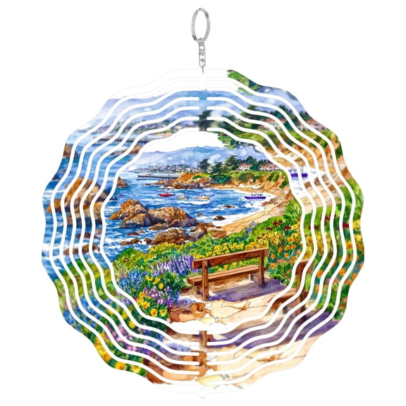 Monterey Bay California Sea 3D Wind Spinner Kinetic Hanging Yard Art Outdoor Garden Decor Marine Life Gift